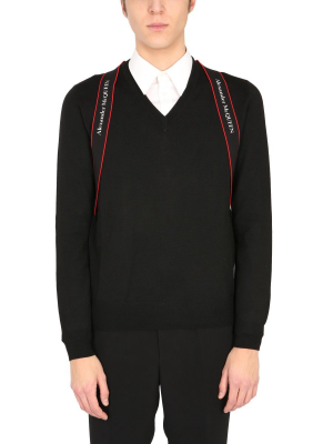 Alexander Mcqueen Harness V-neck Sweater