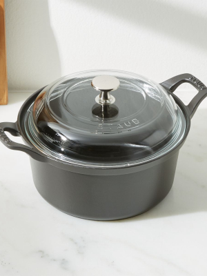 Staub ® 2.75-qt. Matte Black Round Cocotte With Glass Lid