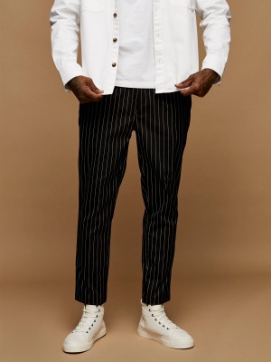 Black And White Stripe Skinny Sweatpants