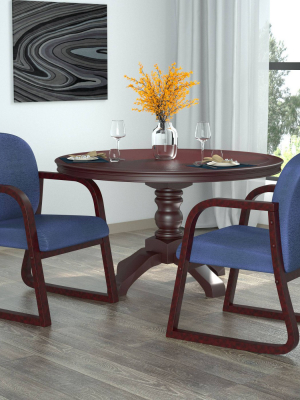 Mahogany Reception Chair Blue - Boss Office Products