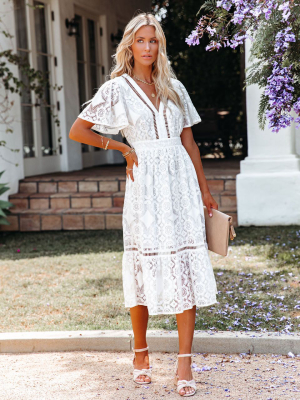 Away With The Breeze Lace Midi Dress - Final Sale