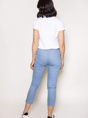 Straight Crop Chino Jeans In Blue