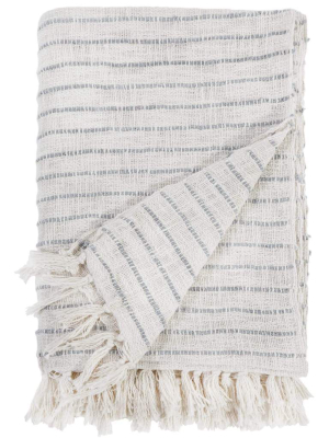 Pom Pom At Home Jojo Oversized Throw - Ivory/blue