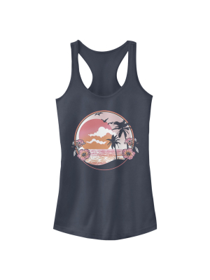 Junior's Lost Gods Vintage Tropical Vibes Racerback Tank Top