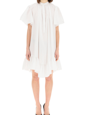 Alexander Mcqueen Ruffle Trim Midi Shirt Dress