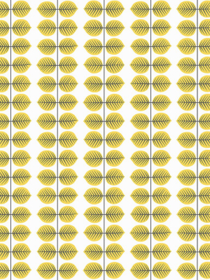 Leaf Yellow Bersa Wallpaper From The Scandinavian Designers Ii Collection By Brewster Home Fashions