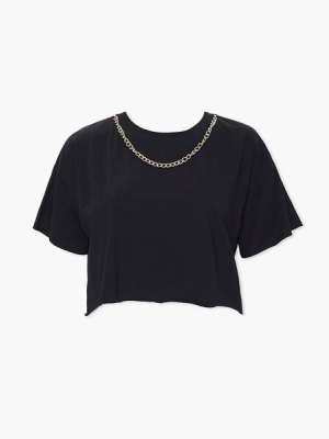 Plus Size Chain Cropped Tee