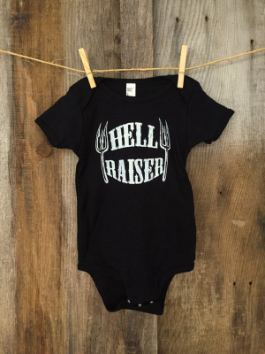 Bandit Baby "hell Raiser" Onesie  Blk/white