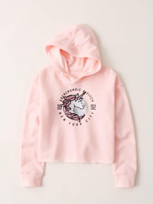 Flip-sequin Logo Hoodie