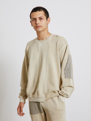 Reconstructed Vintage Crewneck Sweater In Washed Clay
