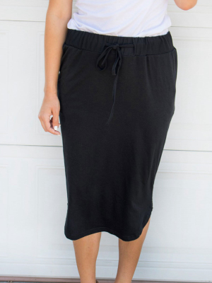 Laidback Midi Skirt - Black