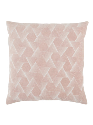 Jaipur Living Jacques Geometric Blush/ Silver Poly Throw Pillow 22 Inch