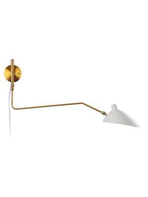 Msc-r1c Rotating Sconce - One Arm - White/brass