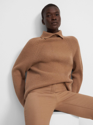 Moving Rib Turtleneck Sweater In Cashmere