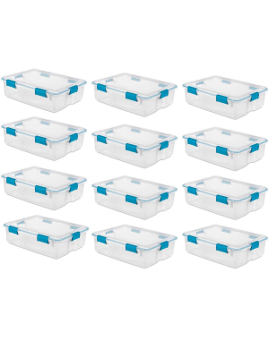 Sterilite 37 Qt Thin Gasket Box Clear Storage Bin Containers, 12-pack | 19314304