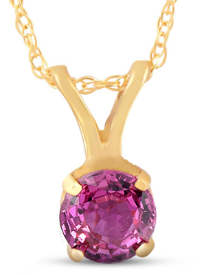 Pompeii3 1/2ct Ruby Solitaire Pendant 14k Yellow Gold