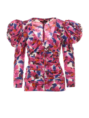 Isabel Marant Floral Print Puff Sleeve Blouse