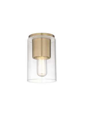 Lula 1 Light Flush Mount - Aged Brass