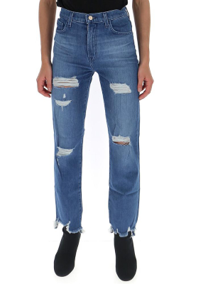 J Brand Ripped Slim Fit Jeans