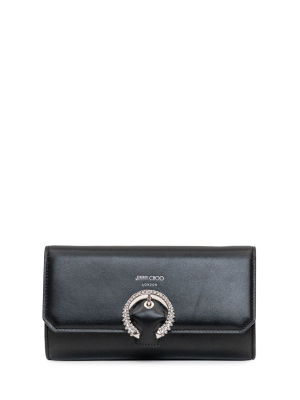 Jimmy Choo Embellished Buckle Chain Wallet