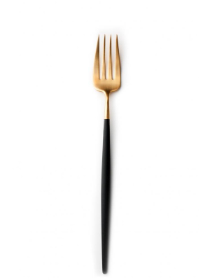 Goa Serving Fork - Brushed Gold And Black Handle