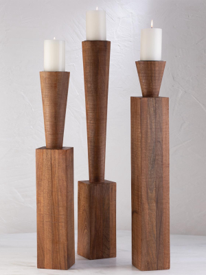 Bangou Floor Pillar Holders Set Of Three