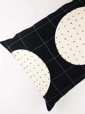 Lunar Dot Lumbar Pillow - Charcoal