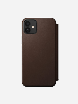 Modern Leather Folio | Non-magsafe | Iphone 12 | Rustic Brown