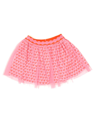 Stella Mccartney Kids Heart Print Tulle Skirt