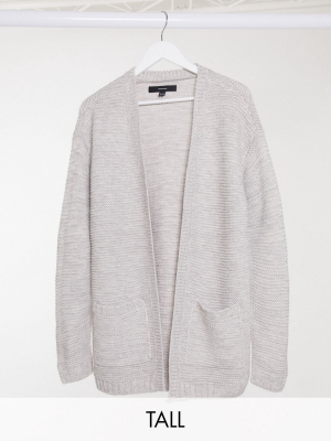 Vero Moda Tall Cardigan With Pockets In Light Gray