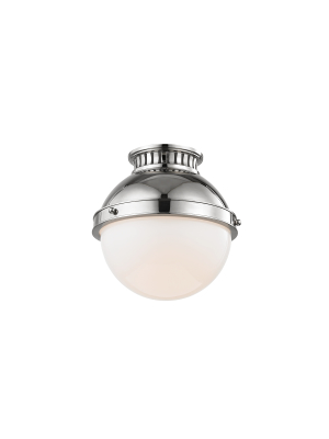 Hudson Valley Lighting Latham Ceiling Lamp - Polished Nickel & Opal Shiny