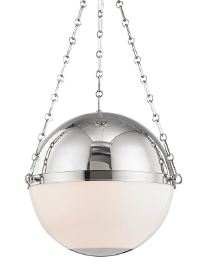 Hudson Valley Lighting Sphere No 2 3-bulb Pendant - Polished Nickel & Opal