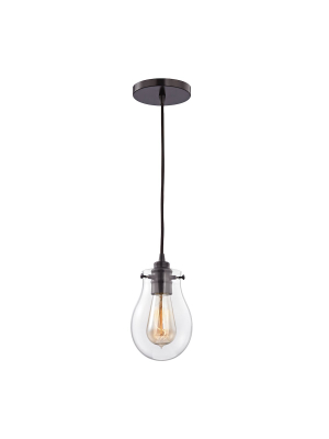 Jaelyn 1-light Mini Pendant In Oil Rubbed Bronze With Clear Glass