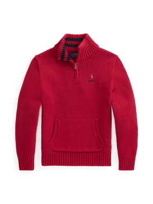 Cotton Quarter-zip Sweater