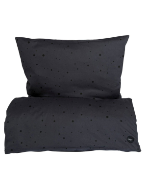 Baby Dot Bedding In Anthracite / Black