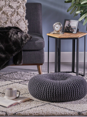 Burley Knitted Donut Pouf - Christopher Knight Home