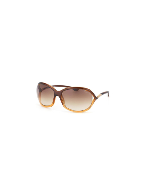 Tom Ford Jennifer Ft0008 50f Womens Oval Sunglasses Brown 61mm