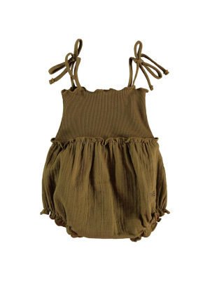 Rose Khaki Romper