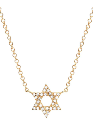 Star Of David Necklace - Yellow Gold