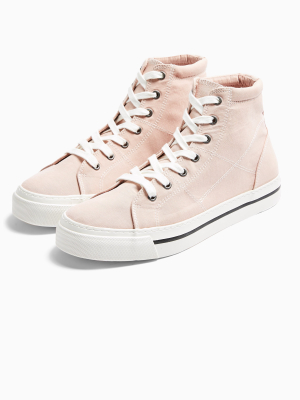 Pink Canvas Chase Hi Top Sneakers