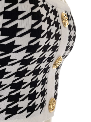 Balmain Houndstooth Patterned Cropped Top