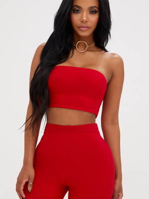 Shape Red Bandeau Crop Top