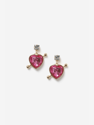 **pierced Heart Stud Drops