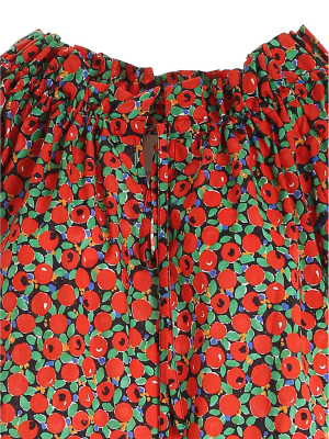 L'autre Chose Tomato Print Off-shoulder Blouse