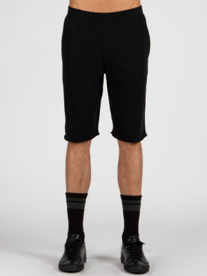 French Terry Pull-on Shorts - Black
