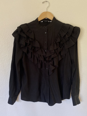 Black Ruffle Top