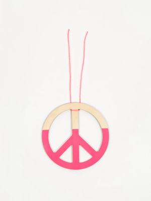 The Great Lakes Goods Peace Ornament - Neon Pink