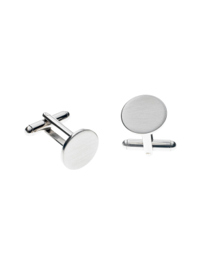 Stainless Steel Round Cufflinks (satin)