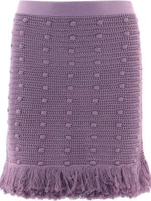 Bottega Veneta Knitted Fringed Mini Skirt