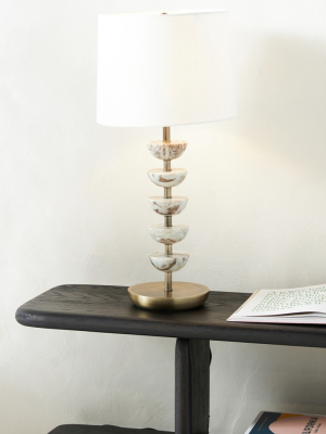 Cami Stacked Marble Lamp Base